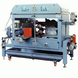 Machine for vertically brushing dry glazes
